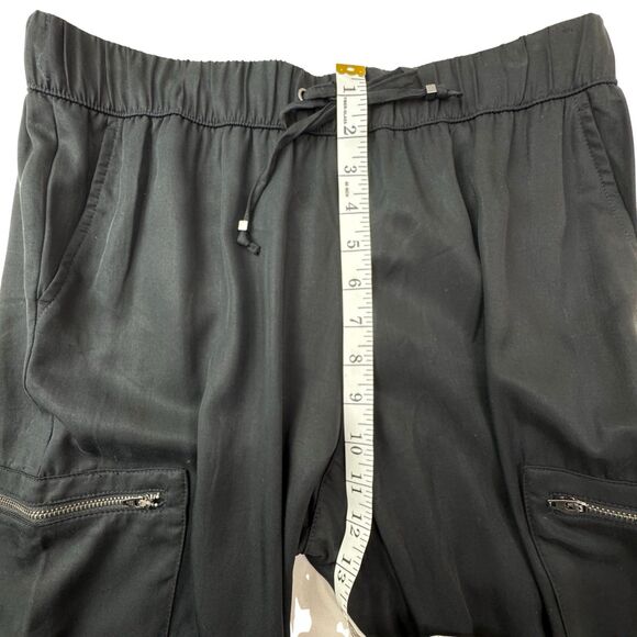 Banana Republic Cargo Jogger Pants Womens Petite Medium Black Soft Tencel - Picture 8 of 13